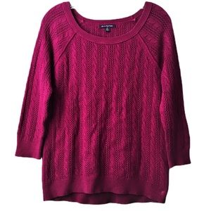 American Eagle 3/4 Sleeve Scoop Neck Knit Sweater
